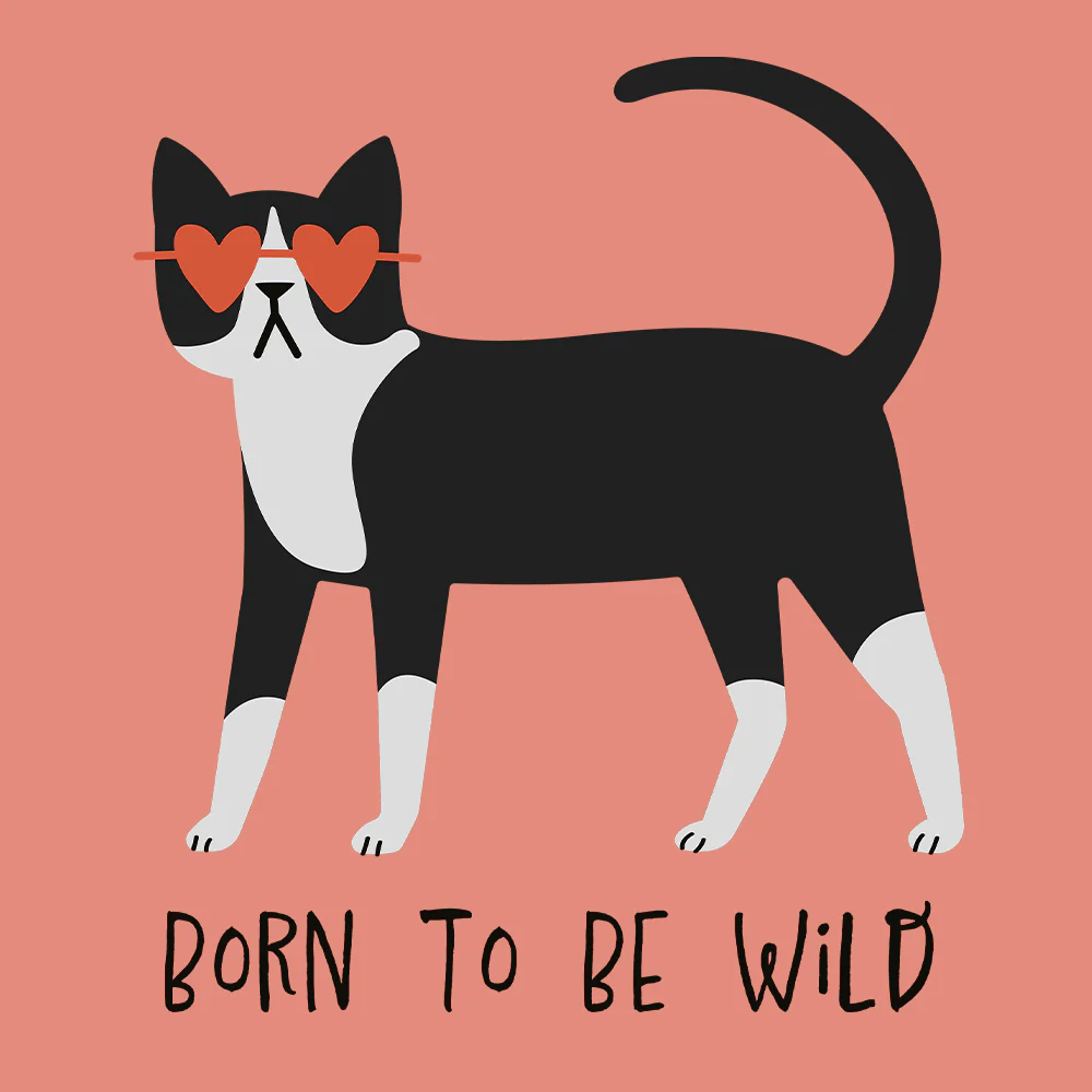 Born To Be Wild - Cats Tee (Crunchberry, Terracotta, White) - Image 4