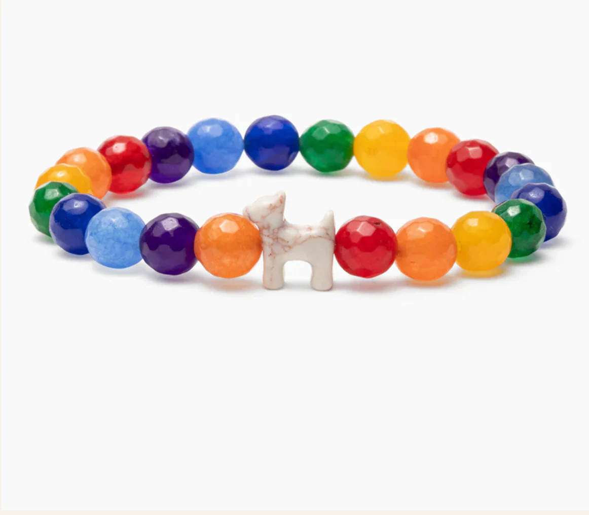 VIP Stack Set-Summer Rays Dog Bracelets with Howilte & Crystal Stone, Natural Stone Rainbow, Blue Spot Jasper & Crystal Stone - Image 3