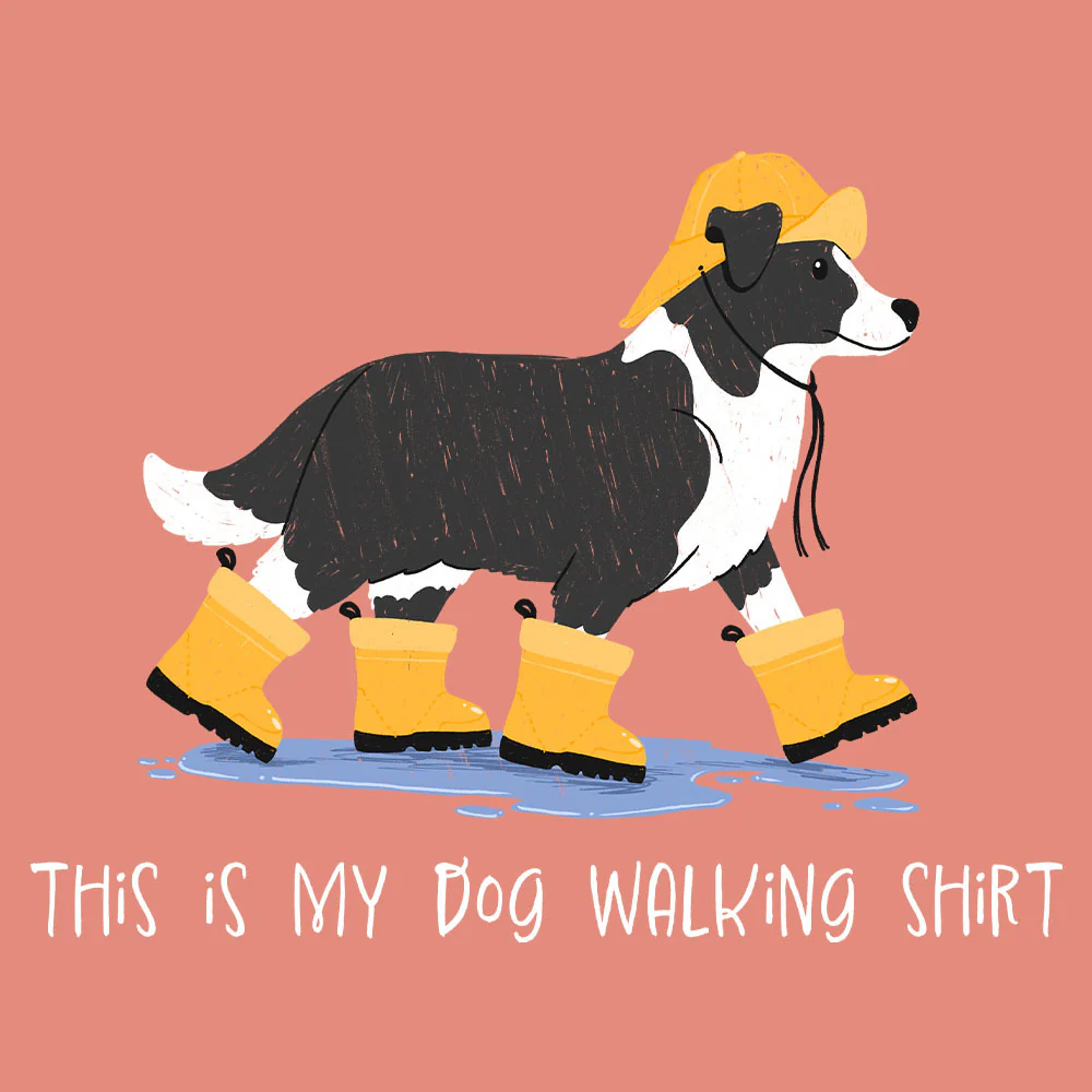 This Is My Dog Walking Shirt- Rain Boots Tee (White, Lagoon Blue, Terracotta) - Image 6