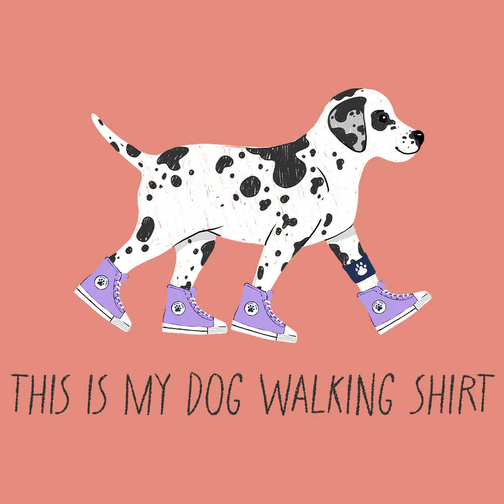 This Is My Dog Walking Shirt - Sporty Tee (Blue Jean, Terracotta, Ivory) - Image 4