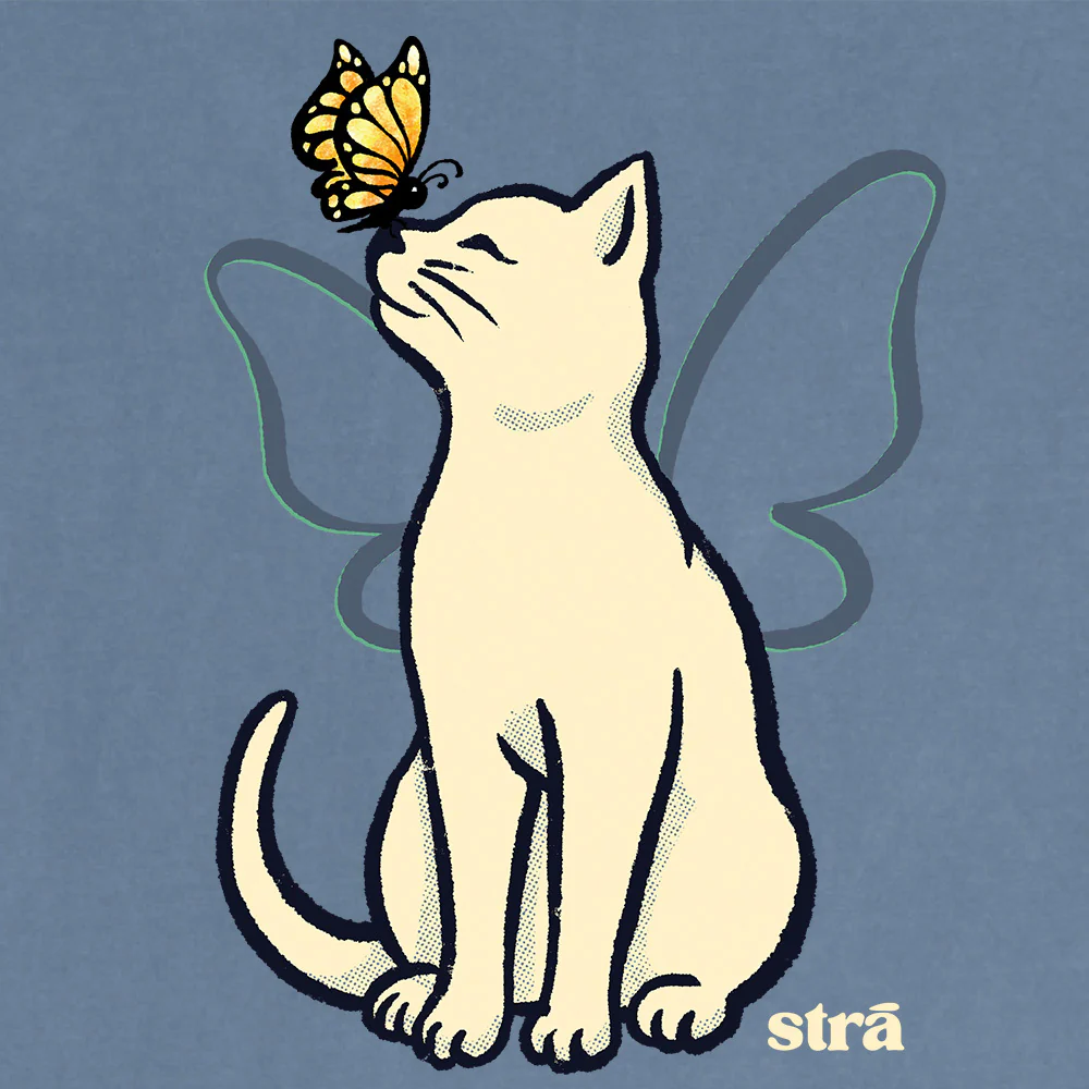 Wings Of Hope Cat & Butterfly Tee (Seafoam, Blue Jean, Terracotta, Ivory) - Image 6